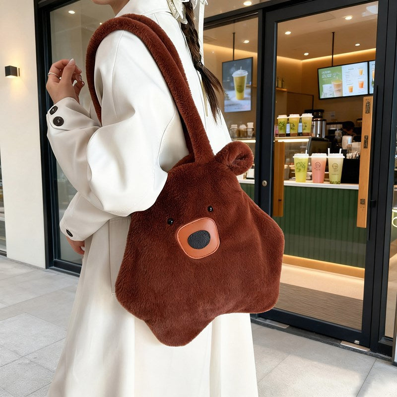 Plush Bear-Themed Tote Bag Acalora
