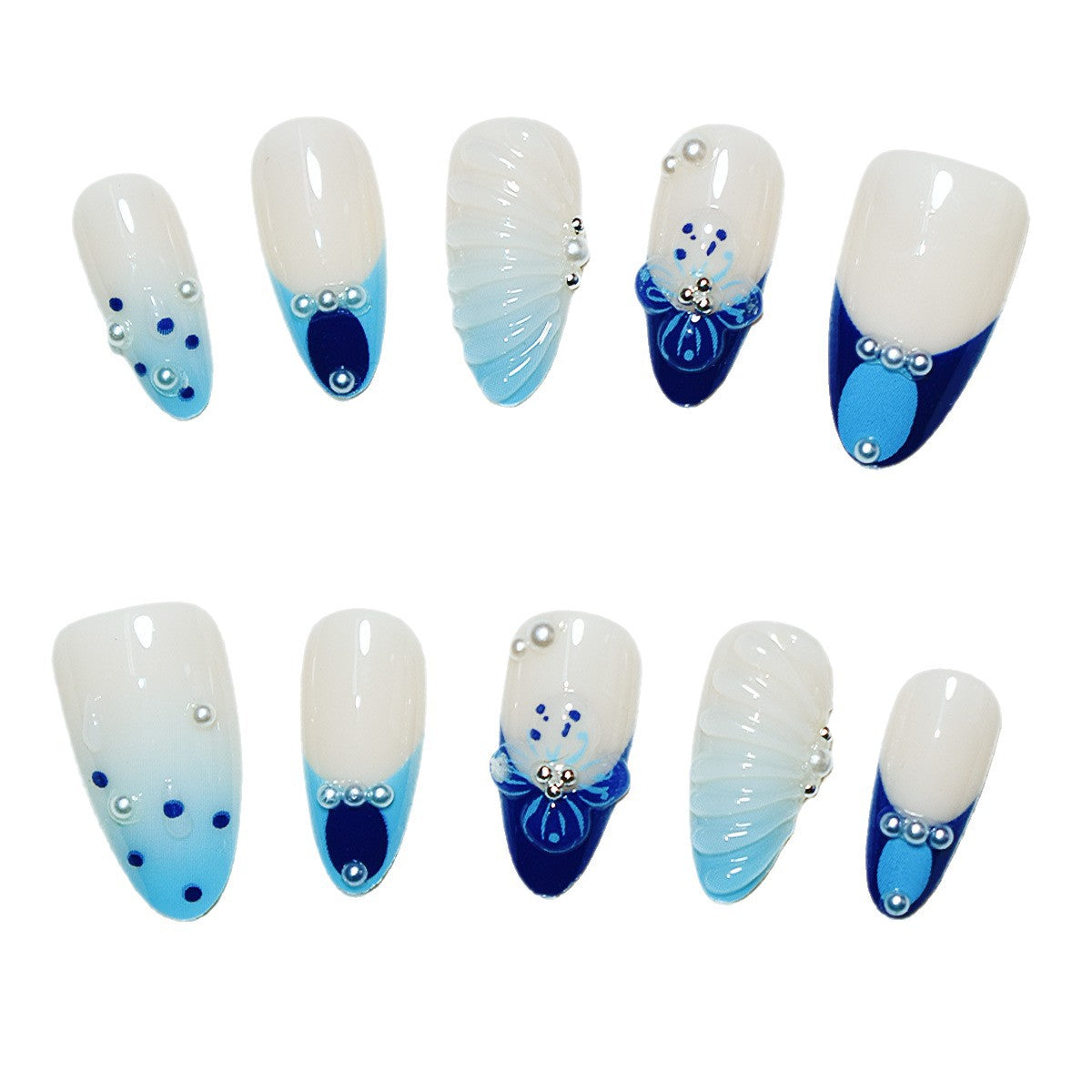 Decorative Press-On Nail Art Set with 3D Accents Acalora