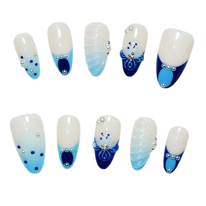 Decorative Press-On Nail Art Set with 3D Accents Acalora