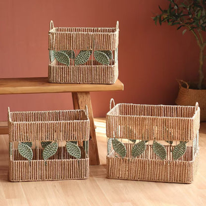 Decorative Storage Basket Made of Natural Material Acalora