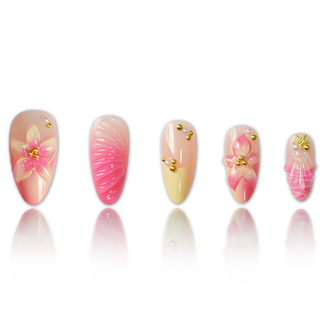 Artistic 3D Shell Press-On Nail Set Acalora