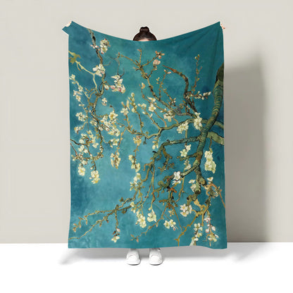 Artistic Floral Print Throw Blanket
