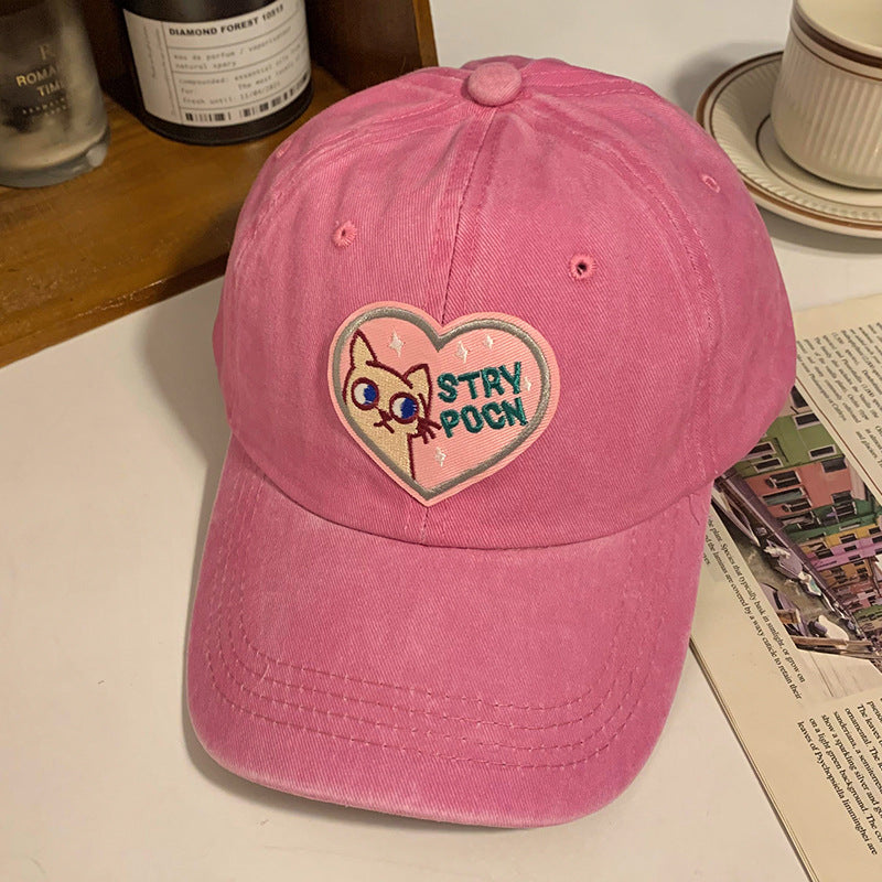 Playful Embroidered Cat Cap