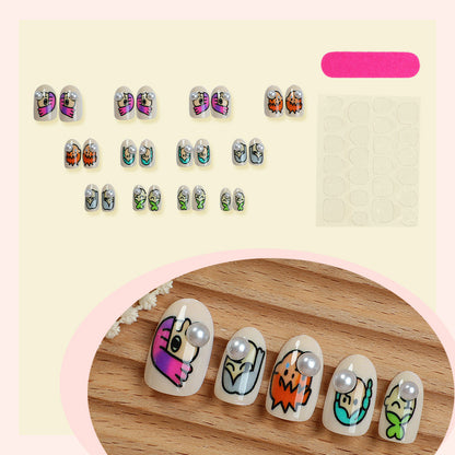 Cartoon-Themed Press-On Nail Art Set Acalora