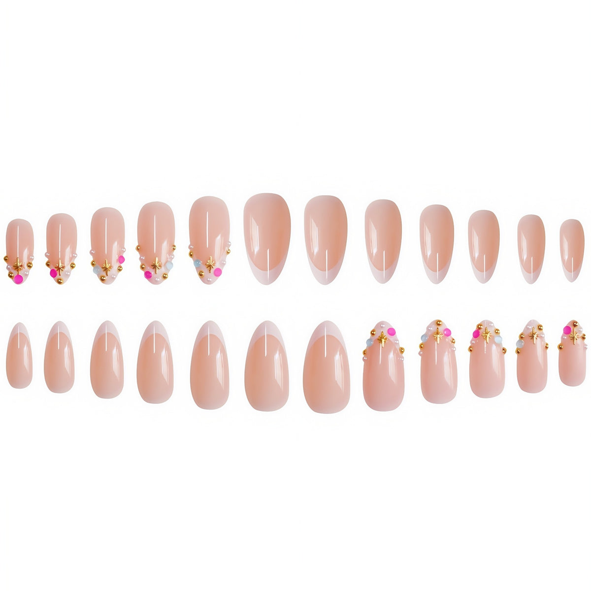 Elegant Gem-Embellished Press-On Nails Acalora