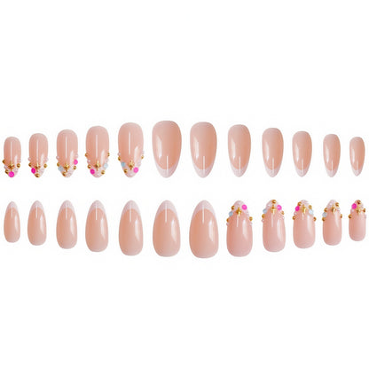Elegant Gem-Embellished Press-On Nails Acalora
