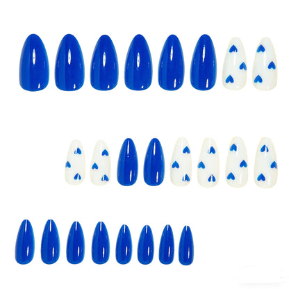 Stylish Long Stiletto Nail Art Tips with Heart Accents Acalora