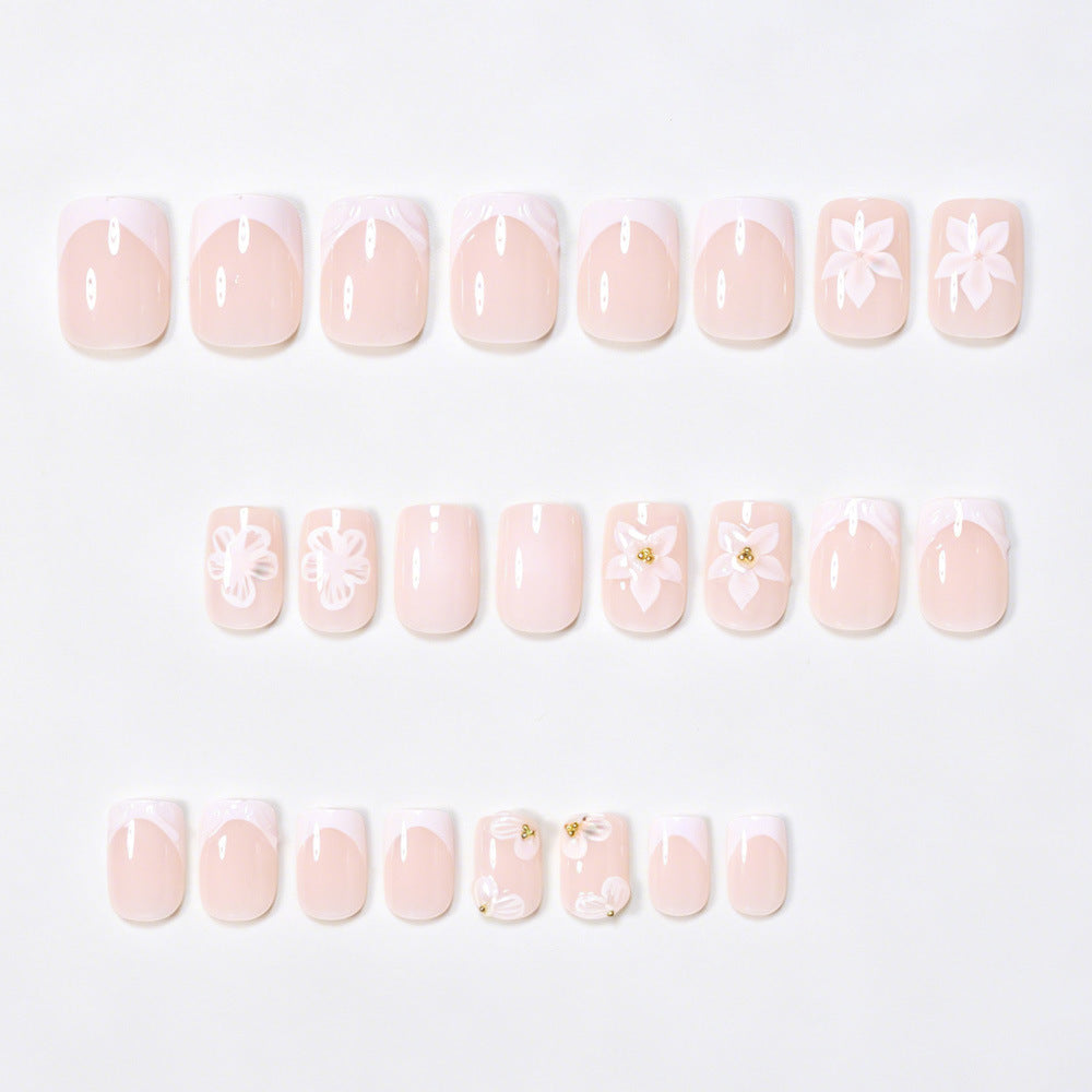 Elegant Floral Nail Extensions Acalora