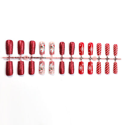 Holiday-Themed Press-On Nail Art Set Acalora