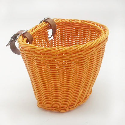 Decorative Woven Storage Basket with Leather Handles Acalora