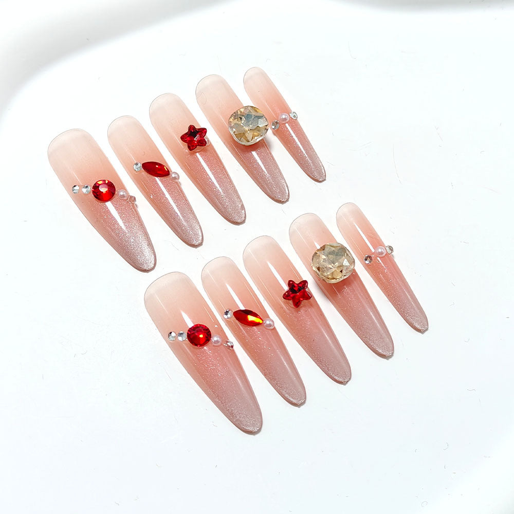 Artificial nails with glamorous decorations Acalora
