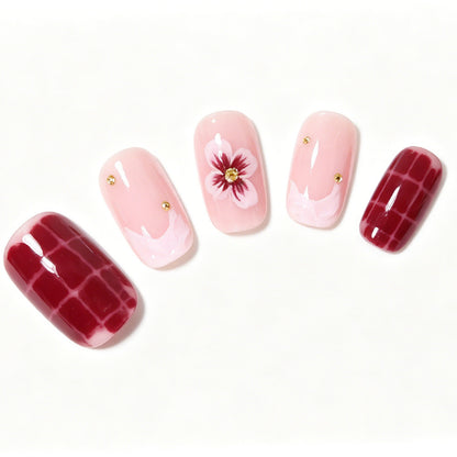 Elegant Floral Acrylic Nail Art Tips Acalora