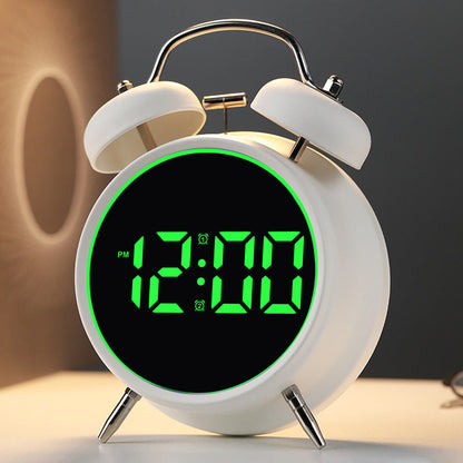 Digital alarm clock with alarm and temperature display