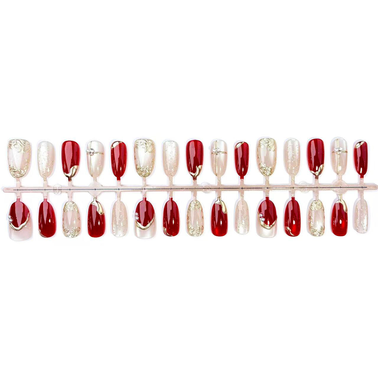 Acrylic nail set with elegant flower and glitter accents Acalora