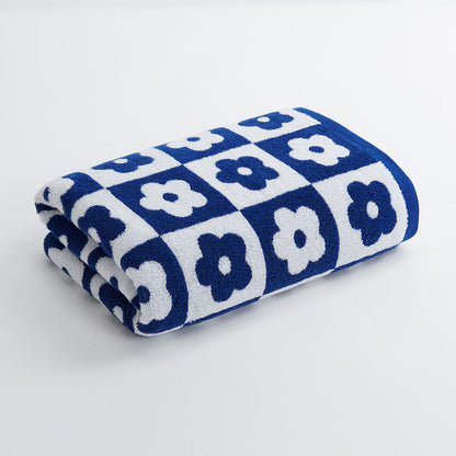 Women's Luxurious Terry Bath Towel with Floral Pattern Karnz