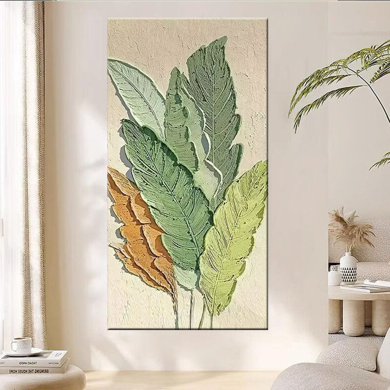 Textured Leaf Canvas Wall Art