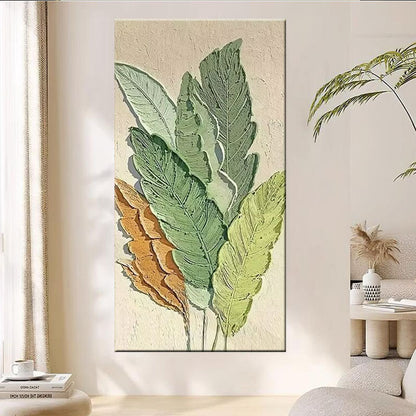 Textured Leaf Canvas Wall Art