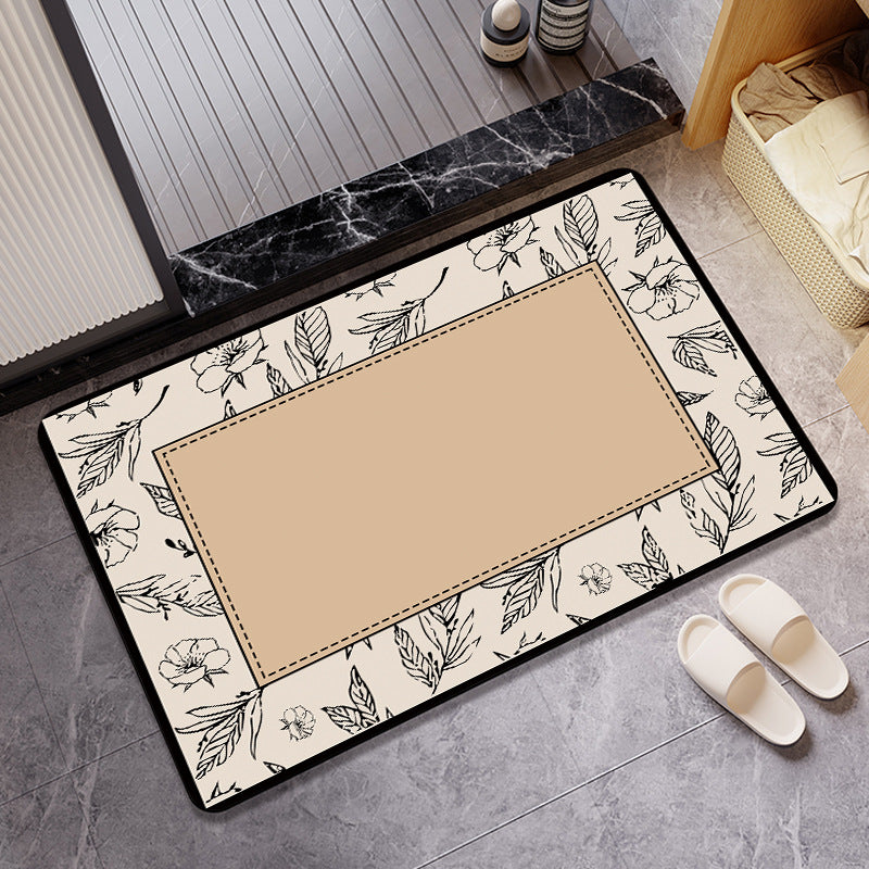 Floral Patterned Bathroom Mat Acalora