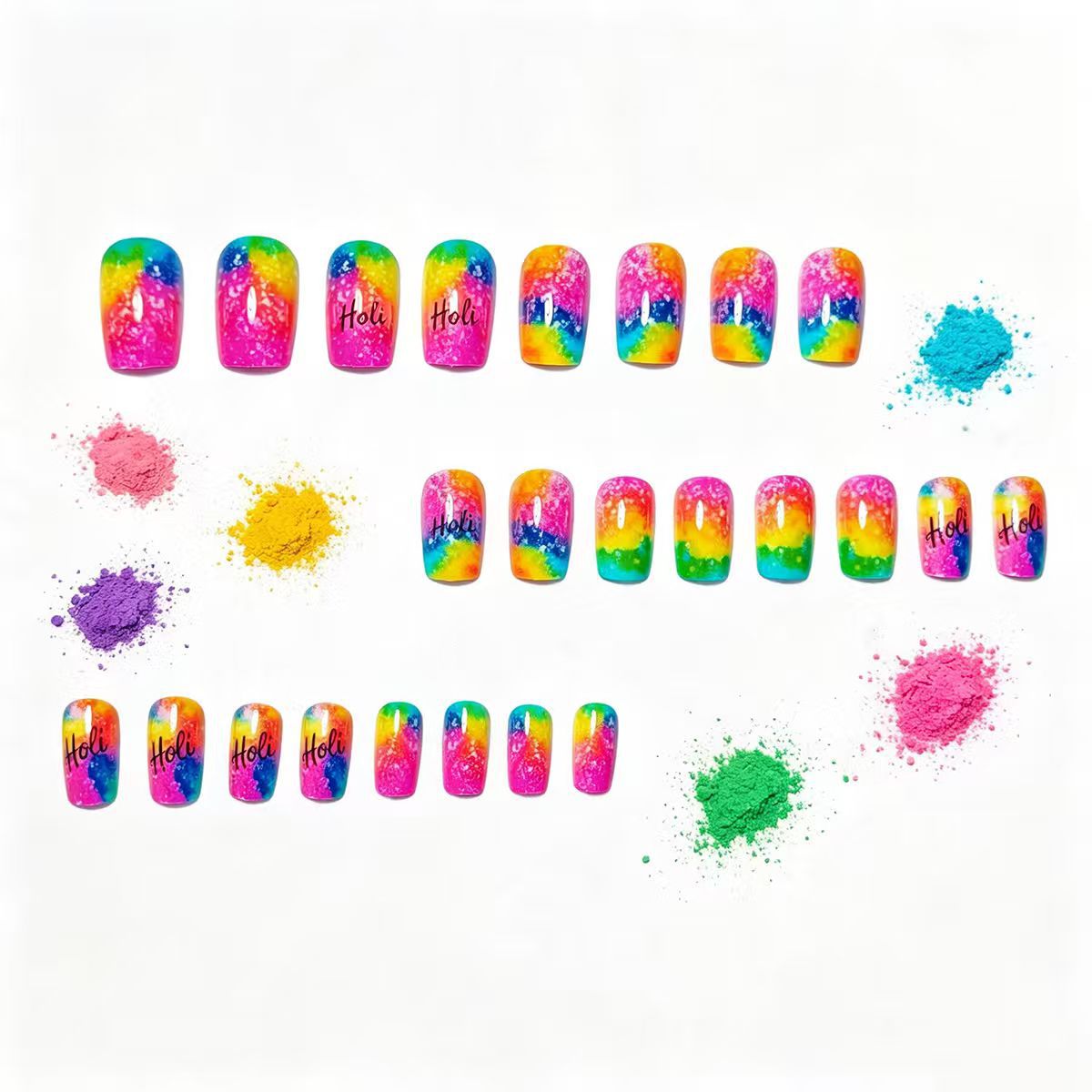 Festival-Themed Glitter Nail Art Acalora