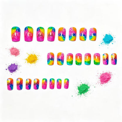 Festival-Themed Glitter Nail Art Acalora