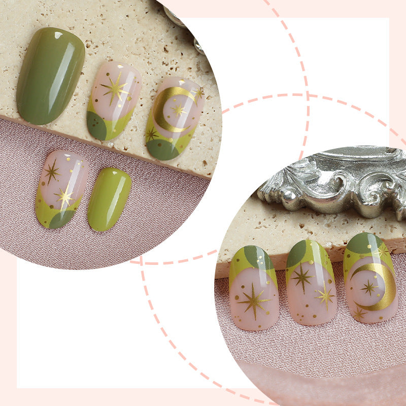 Decorative Press-On Nail Art Set with Botanical Inspirations Acalora