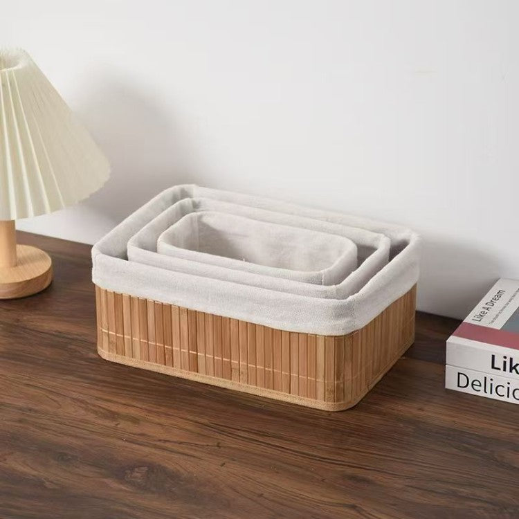 Storage basket with natural bamboo design Acalora