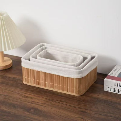 Storage basket with natural bamboo design Acalora