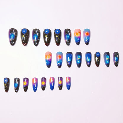 Celestial Galaxy-Themed Nail Art Acalora