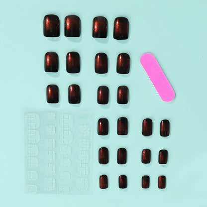 Elegant artificial nails with metallic shine and modern design Acalora
