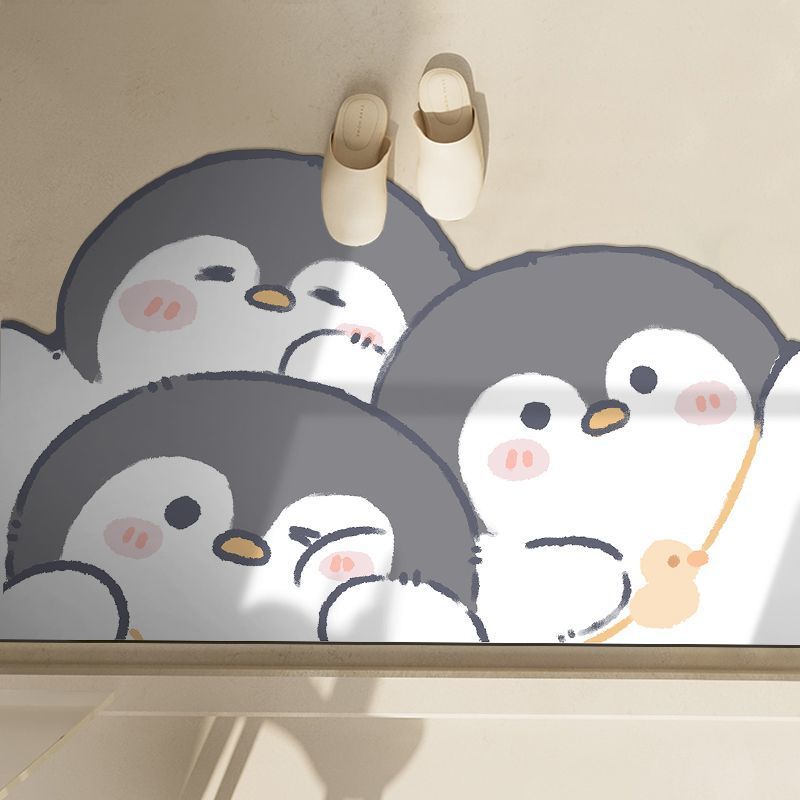 Cute Penguin-Themed Bath Mat