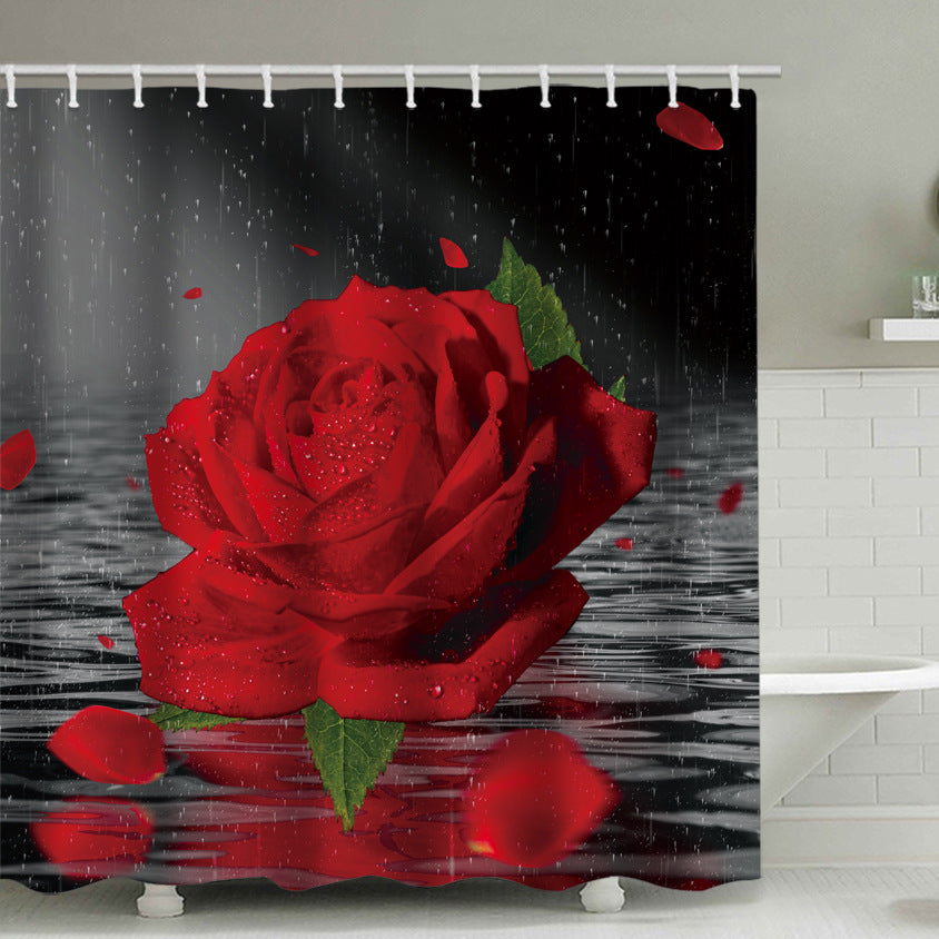 Romantic Floral Swan Shower Curtain