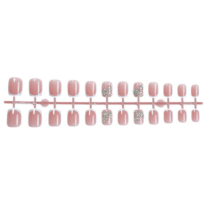 Decorative Press-On Nail Set with Butterfly and Gem Accents Acalora