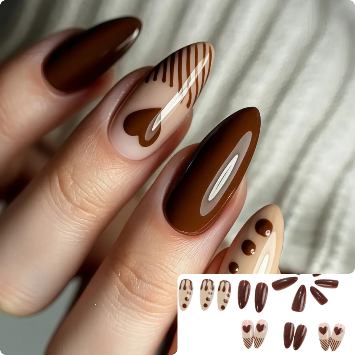 Artistic Heart Motif Art Nails Acalora