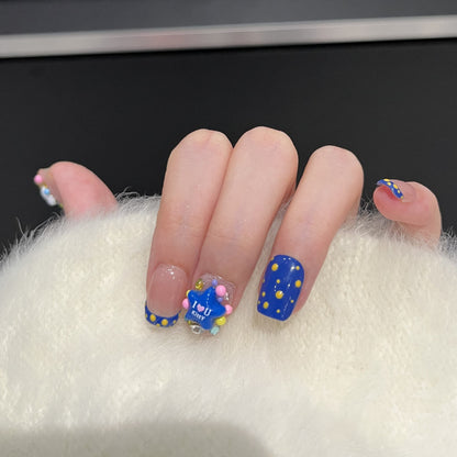 Playful Cartoon-Themed Press-On Nail Set Acalora
