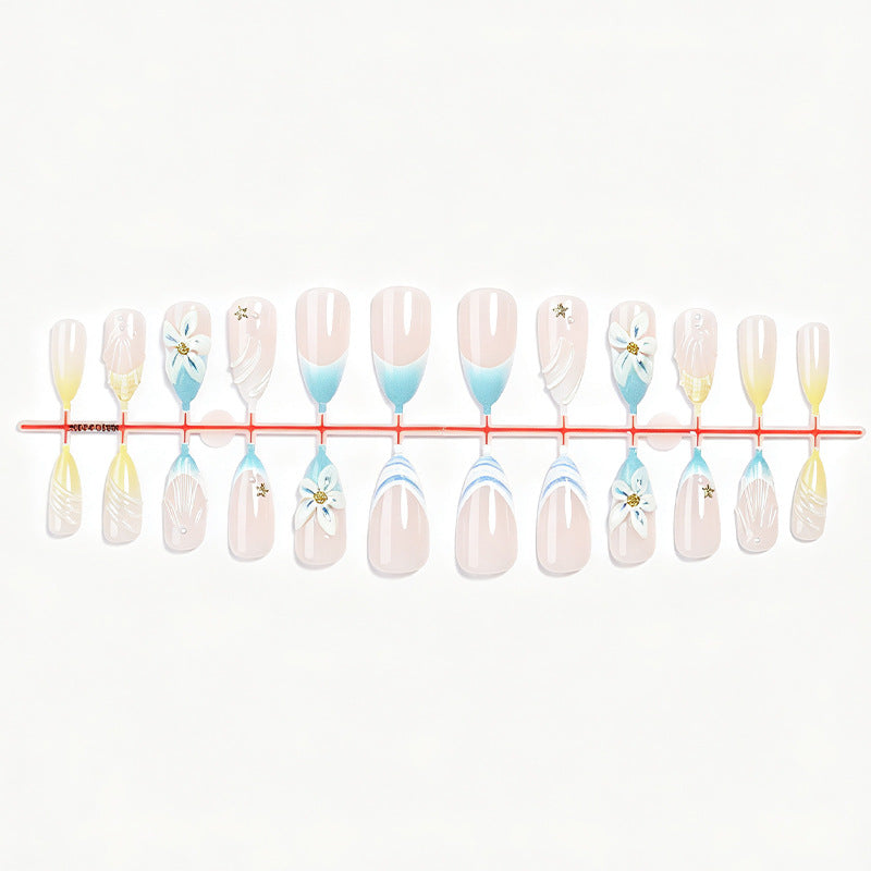 Premium Floral Art Press-On Nail Set Acalora