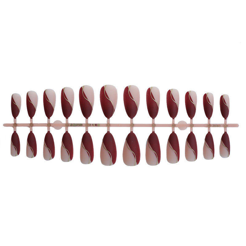 Stylish Press-On Nail Set with Elegant Curved Design Acalora