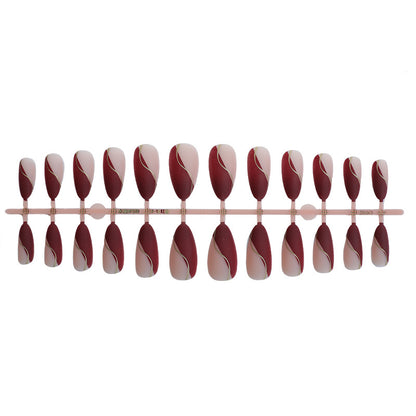 Stylish Press-On Nail Set with Elegant Curved Design Acalora