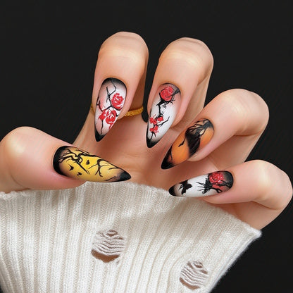 Artificial nails with creepy skull design Acalora