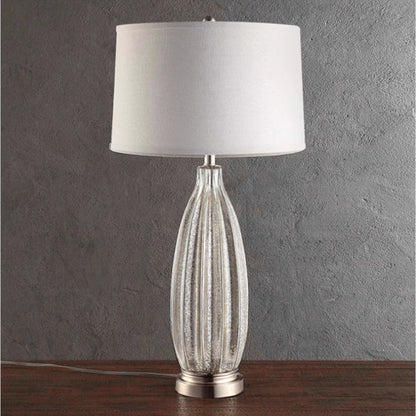 Decorative Glass Table Lamp with Textured Design
