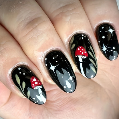 Artistic Mushroom Design Nail Art Acalora