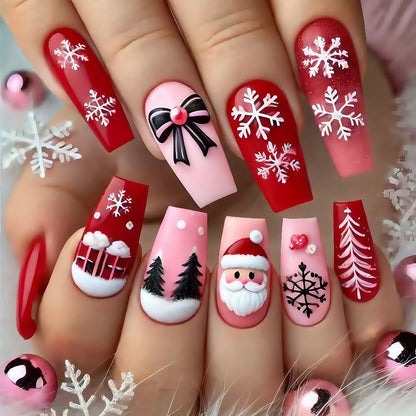 Christmas Art Nails Set with Creative Designs Acalora