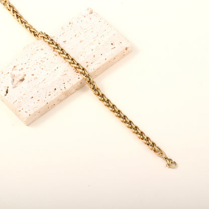 Handmade Textured Chain Bracelet Acalora