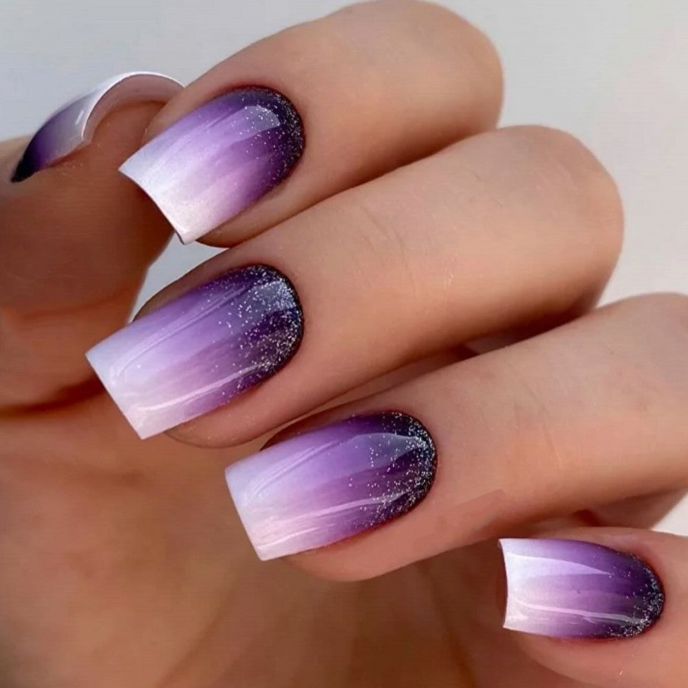 Glittering artificial nails with ombre effect Acalora