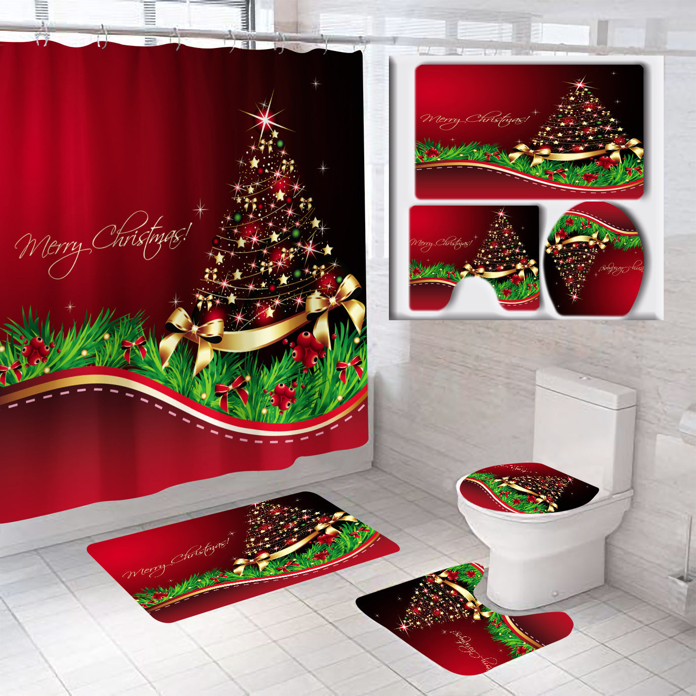 Christmas Themed Bathroom Set