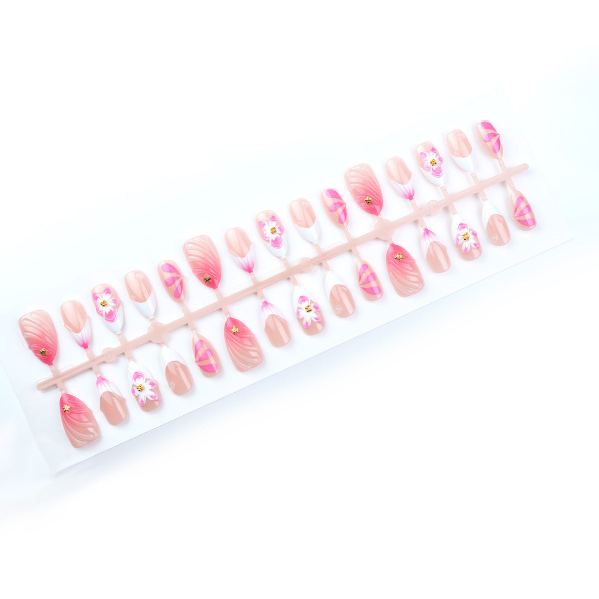Artificial nail set with floral and elegant accents Acalora