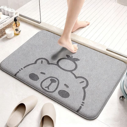 Absorbent Cartoon-Themed Bath Mat