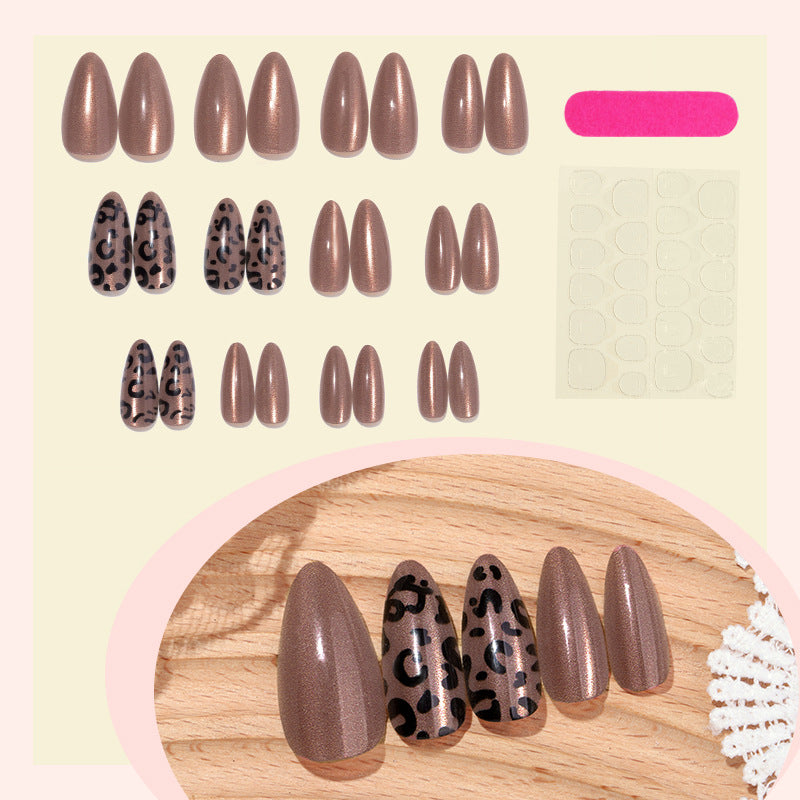 Decorative Leopard Print Press-On Nail Set Acalora