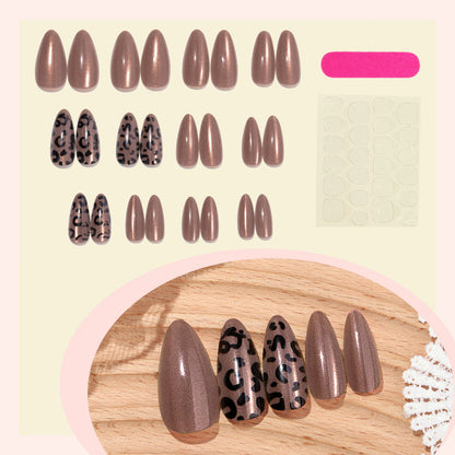 Decorative Leopard Print Press-On Nail Set Acalora