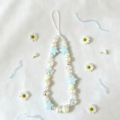 Decorative Star and Pearl Phone Charm Acalora