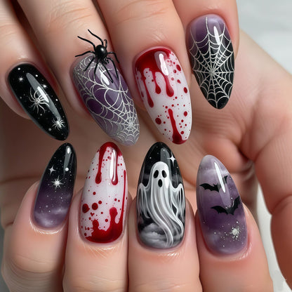Artificial artificial nails with Halloween motifs Acalora